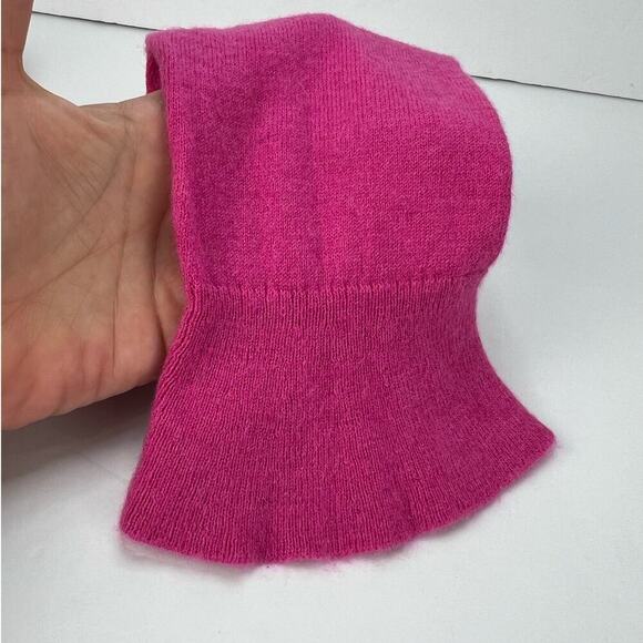 Talbots M Petite Fuchsia Pink Lambswool Lightweight Flounce Bell Sleeve Sweater - Picture 6 of 10